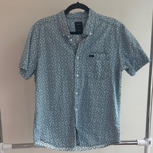 RVCA Light Blue Geometric Men's Shirt